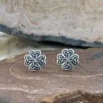 Sterling Silver Studs with Four Triquetra Celtic Symbols