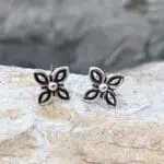 Four Petal Flower Stud-Earrings