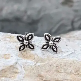 Four Petal Flower Stud-Earrings