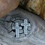 Sterling Silver Dotted Cross Stud Earrings