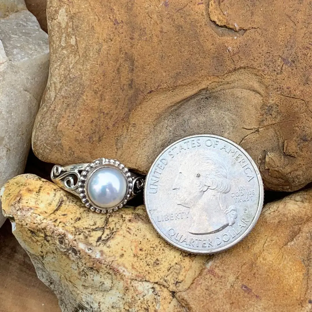 Pearl Sterling Esses Ring