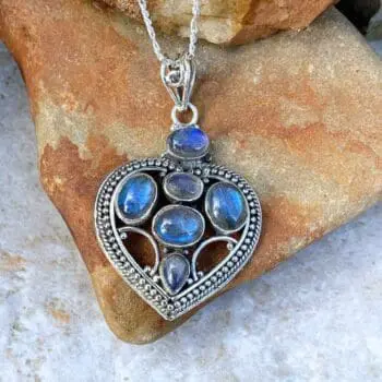 Labradorite Sterling Heart Pendant