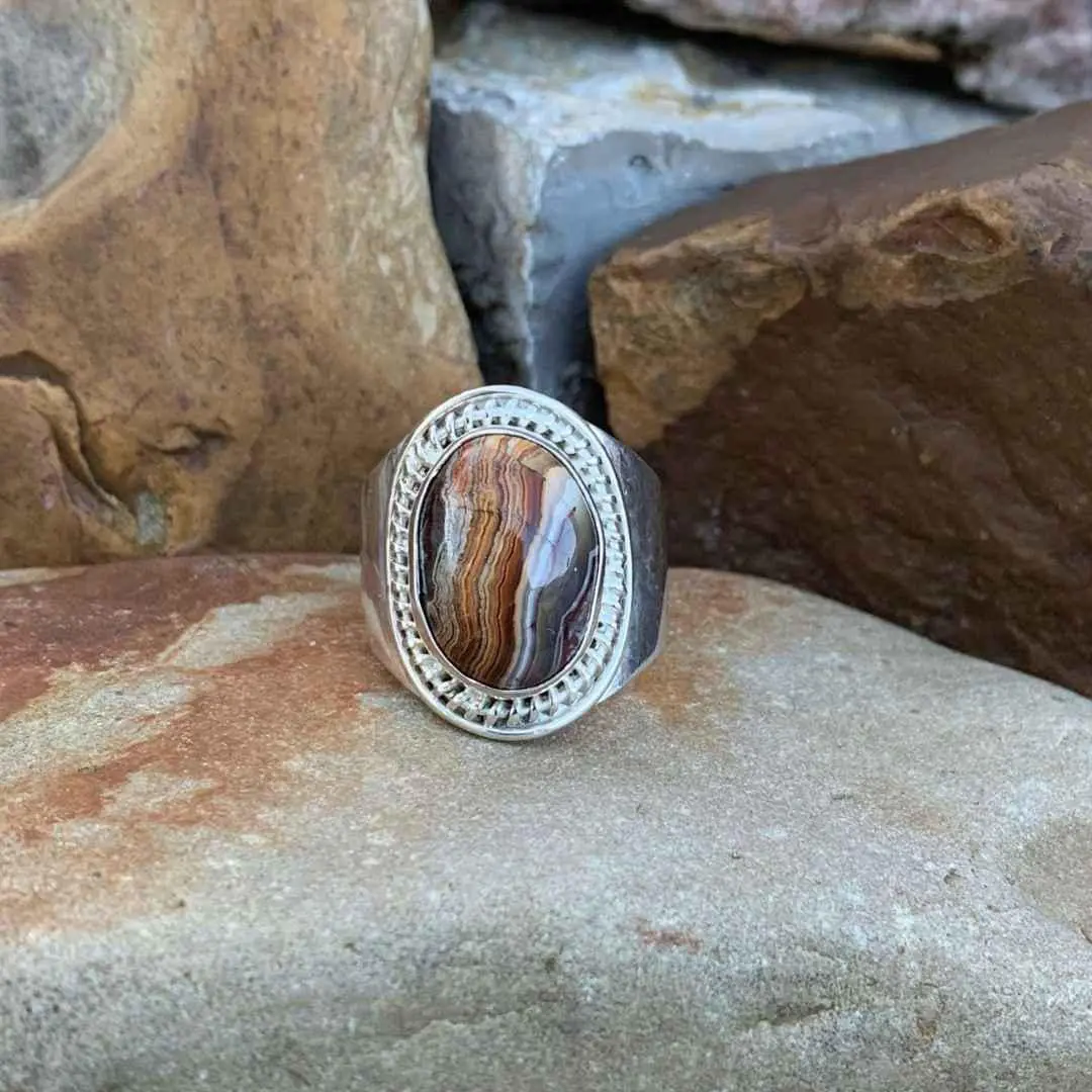 Crazy Lace Agate Ring
