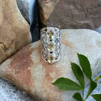 Sterling Triple Citrine Ring