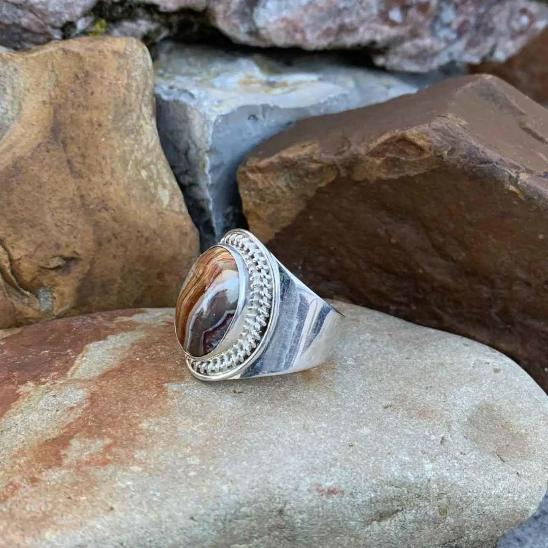 Crazy Lace Agate Ring - Image 2