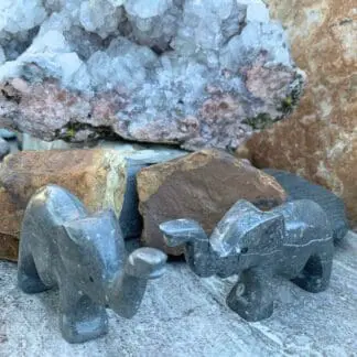 Charcoal-Grey Moroccan Stone Elephant