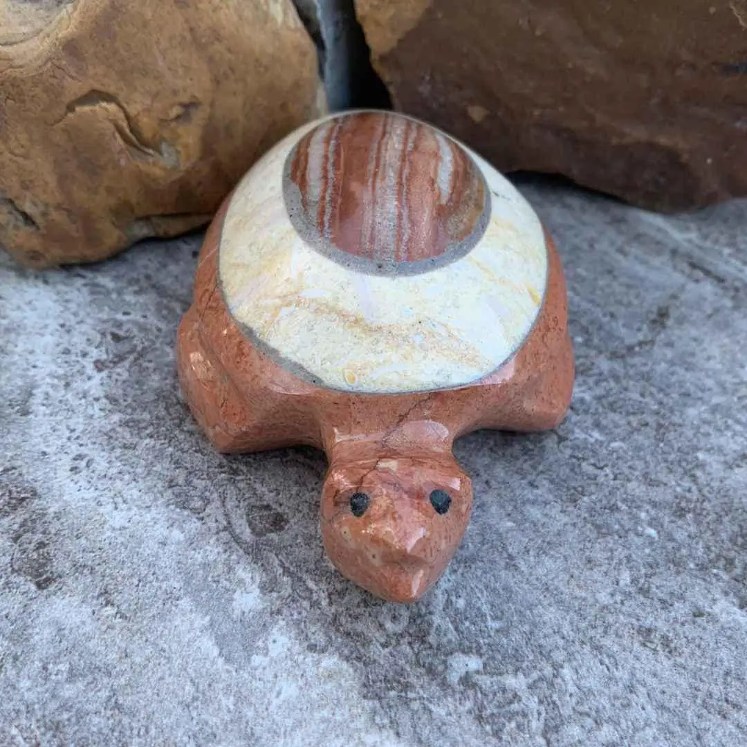 Hand Carved Moroccan Stone Carved Sea-Turtle Figure