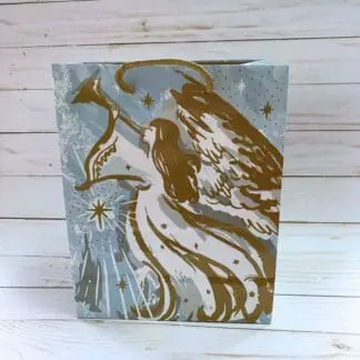 Medium Angel Blue and Gold Christmas Gift Bag