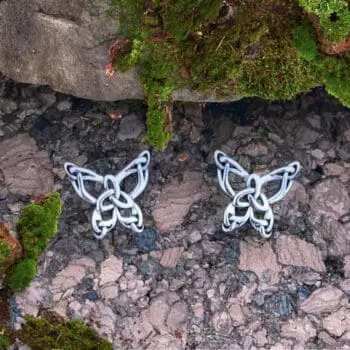 Sterling Silver Celtic Knot Butterfly Stud Earrings