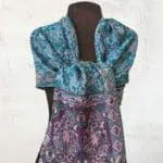 an image of a Turquoise and Purple with Peach Paisley Scarf