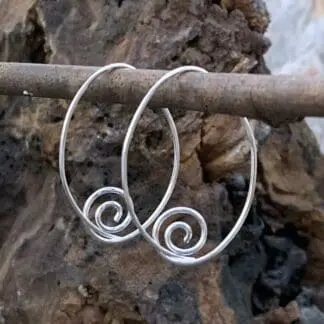 Sterling Silver Spiral Hoops