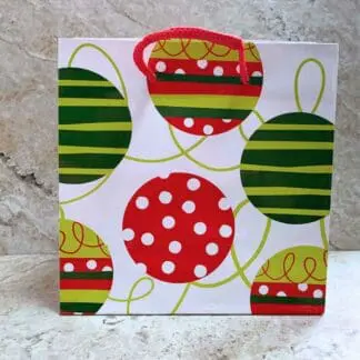 Red and Green Christmas Ornaments Gift Bag