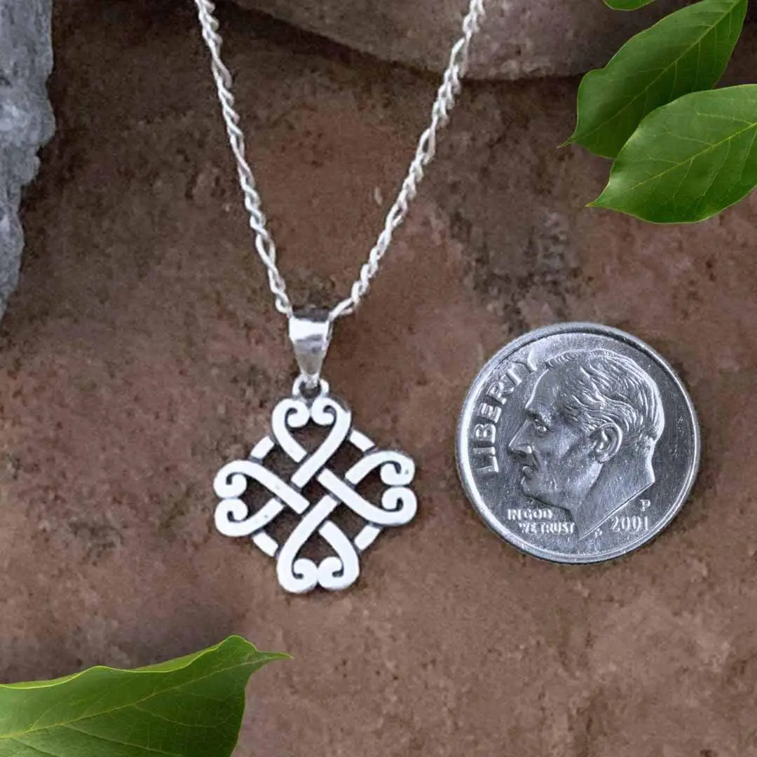 Sterling Silver Celtic Four Hearts Pendant