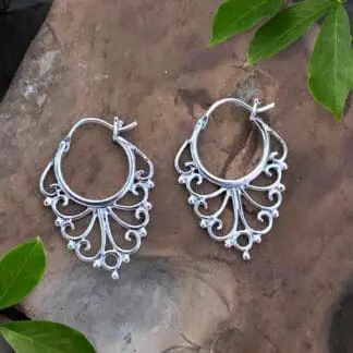 Filigree Lacy Sterling Hoop Earrings