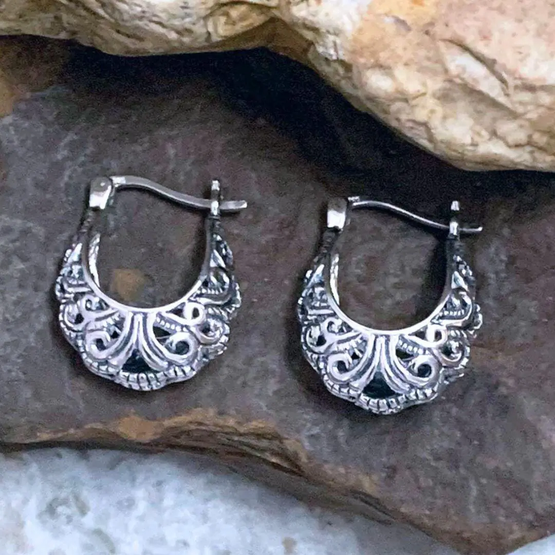 Ajoure Sterling Silver Hoop Earrings