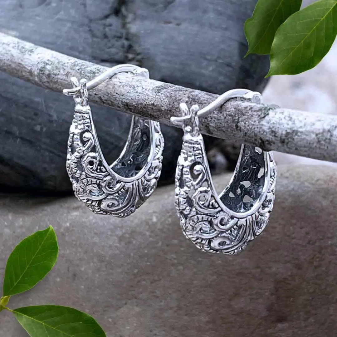 Ajoure Sterling Silver Hoop Earrings