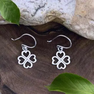 Sterling Clover & Heart Earrings