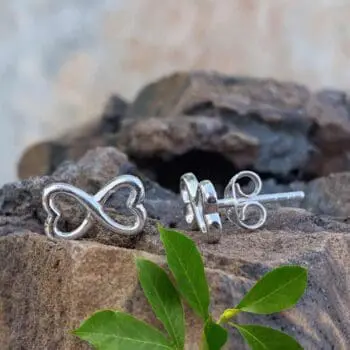 An image of our Infinity Heart Sterling Silver Stud Earrings