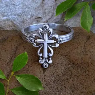 Sterling Victorian Cross Ring