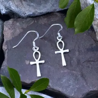 Sterling Ankh Dangle Earrings