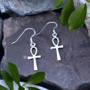 Sterling Ankh Dangle Earrings