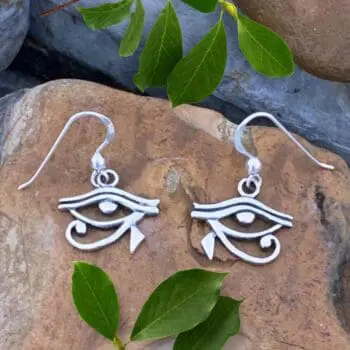 Sterling Silver Eye of Horus Earrings