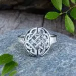 an image of a unisex Sterling Silver Round Celtic Knot Design Ring
