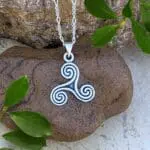 an image of a Sterling Silver Oxidized Celtic Triskelion Pendant with face height of .748 inches