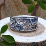an image of a filigree Sterling Sunflower Band Ring