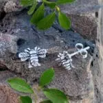 an image of a pair of Sterling Silver Bumblebee Stud Earrings