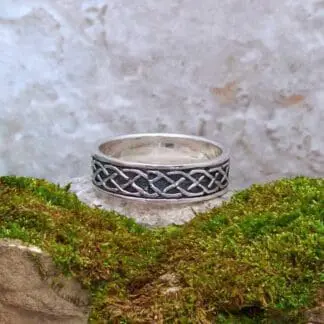 an image of an Oxidized Sterling Silver Celtic Knot Wraparound Band Ring
