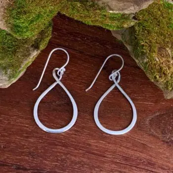 an image of a pair of Sterling Silver Large Loop Dangle Earrings