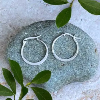 an image of a pair of Sterling Silver Graduated Circle Click Hoop Earrings
