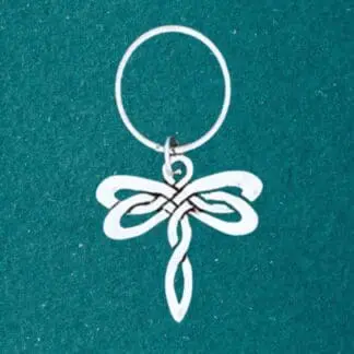 Celtic Dragonfly Pewter Keychain