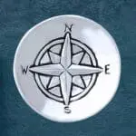 an image of a Pewter Compass Charm Bowl
