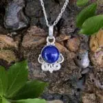 an image of a pair of Pretty Lapis Lazuli and Sterling Silver Swirl Pendant