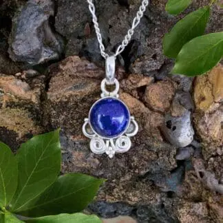 an image of a pair of Pretty Lapis Lazuli and Sterling Silver Swirl Pendant
