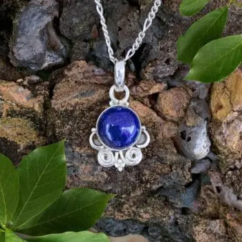 an image of a pair of Pretty Lapis Lazuli and Sterling Silver Swirl Pendant