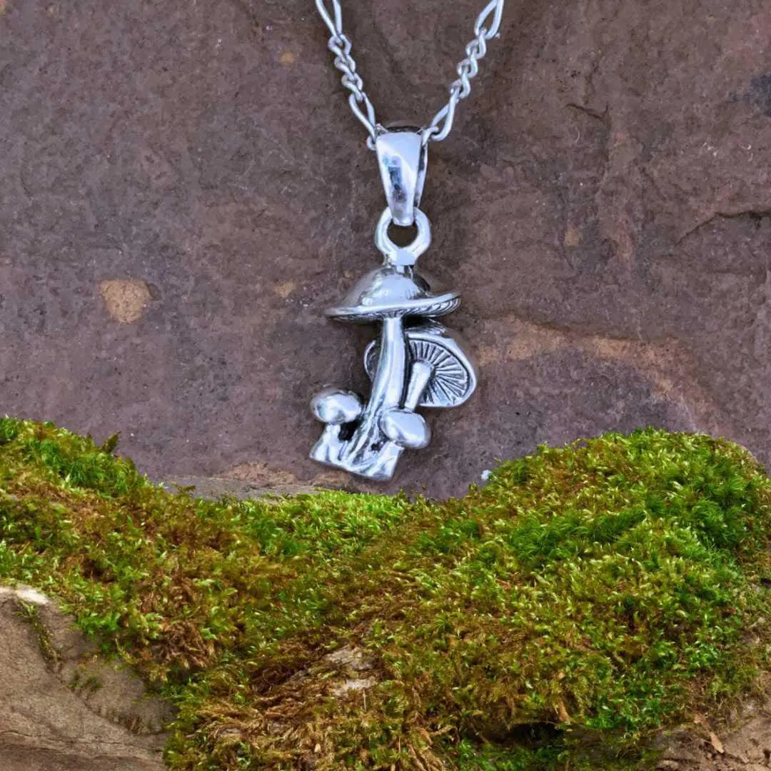 an image of a Sterling Silver Mushroom Cluster Pendant