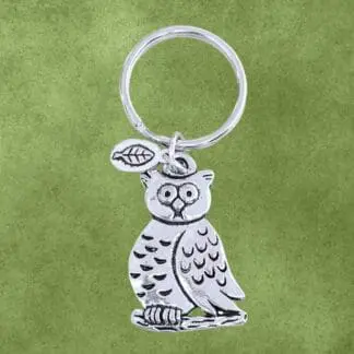 Wise Owl Pewter Keychain