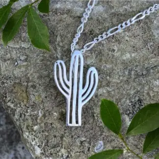 an image of a Saguaro Cactus Sterling Pendant