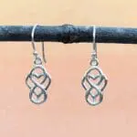 an image of a pair of Infinity Heart Sterling Silver Dangle Earrings