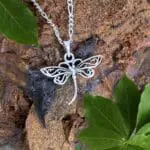 an image of a Delicate Filigree Sterling Silver Dragonfly Pendant