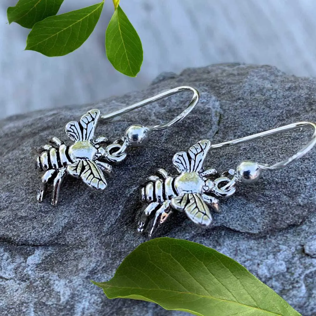 an image of a pair of Sterling Bumble Bee Earrings