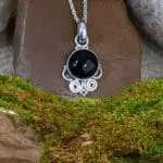 an image of a Pretty Black Onyx and Sterling Silver Swirl Pendant