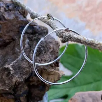an image of a pair of Sterling Silver 1.4 inch Continuous Hoop Earrings