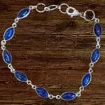 an image of a Marquise Lapis Lazuli and Sterling Silver Bracelet