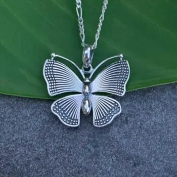 an image of a Vibrant Sterling Silver Butterfly Pendant