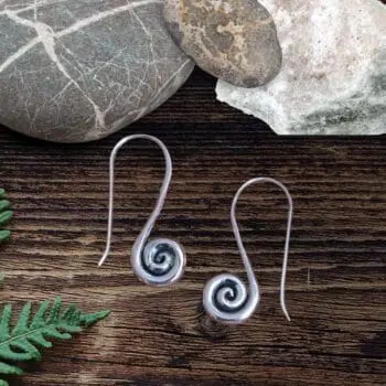 an image of a pair of Sterling Silver Spiral Drop Earrings