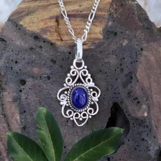 an image of a Filigree Sterling Silver Lapis Lazuli Pendant